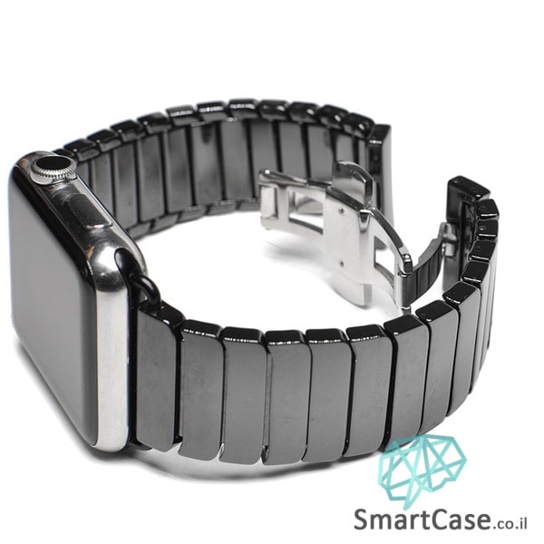 רצועת קרמיקה פרימיום איכותית בצבע שחור עבור אפל ווטש Apple Watch