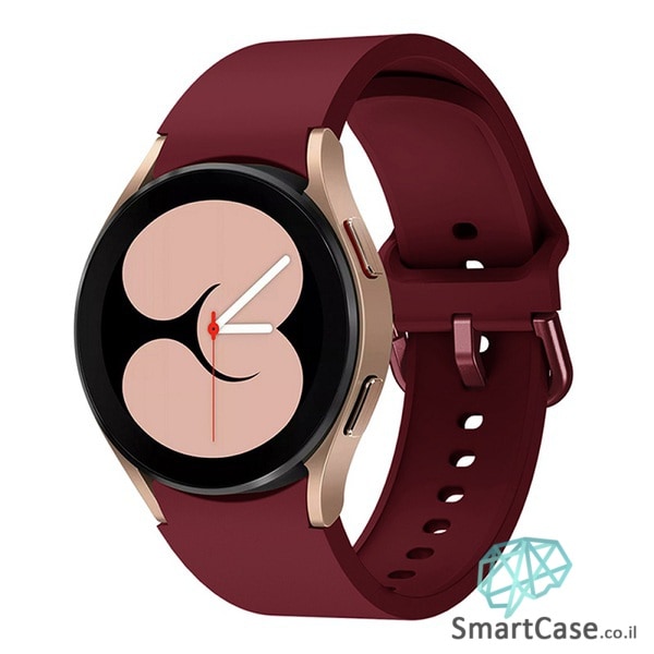 רצועת סיליקון חלקה בצבע Wine Red עם אבזם מעוגל לשעוני גלקסי ווטש 4