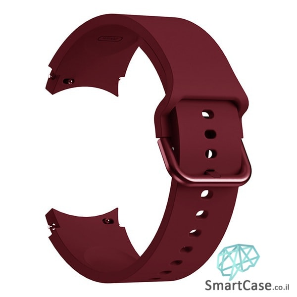 רצועת סיליקון חלקה בצבע Wine Red עם אבזם מעוגל לשעוני גלקסי ווטש 4 רצועת סיליקון חלקה בצבע Wine Red עם אבזם מעוגל לשעוני גלקסי ווטש 4