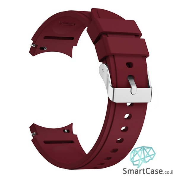 רצועת סיליקון חלקה בצבע Wine Red עם אבזם לשעוני גלקסי ווטש 4 רצועת סיליקון חלקה בצבע Wine Red עם אבזם לשעוני גלקסי ווטש 4
