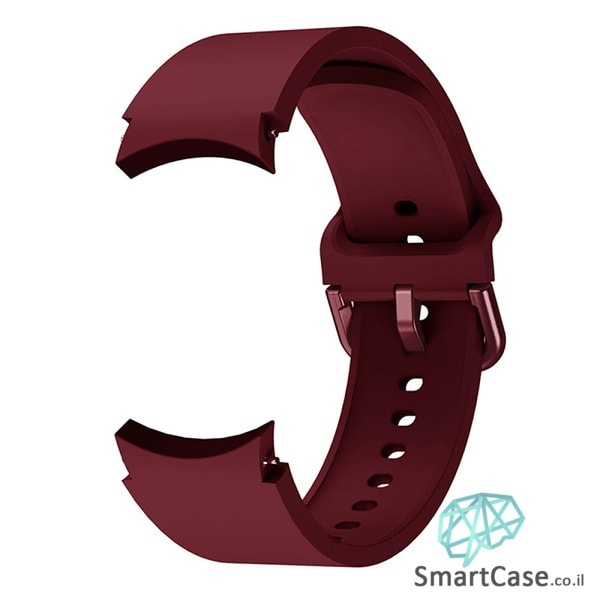 רצועת סיליקון חלקה בצבע Wine Red עם אבזם מעוגל לשעוני גלקסי ווטש 4