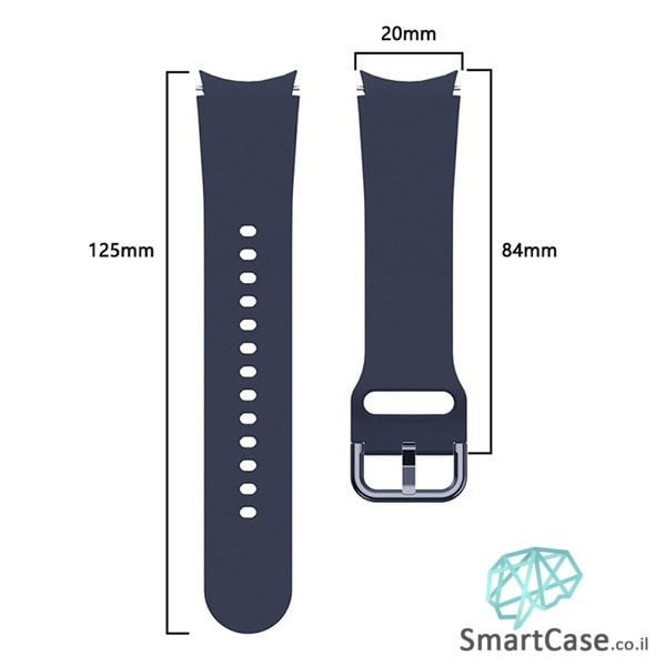 רצועת סיליקון חלקה בצבע Midnight blue עם אבזם מעוגל לשעוני גלקסי ווטש 4 רצועת סיליקון חלקה בצבע Midnight blue עם אבזם מעוגל לשעוני גלקסי ווטש 4