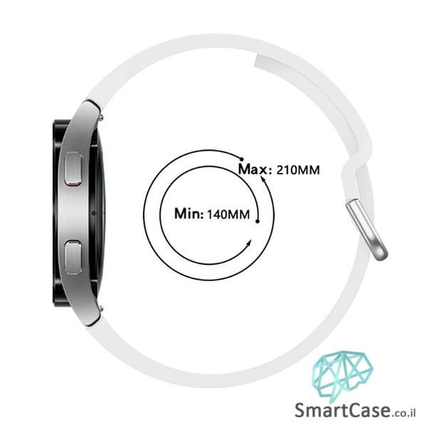 רצועת סיליקון חלקה בצבע לבן עם אבזם מעוגל לשעוני גלקסי ווטש 4 רצועת סיליקון חלקה בצבע לבן עם אבזם מעוגל לשעוני גלקסי ווטש 4