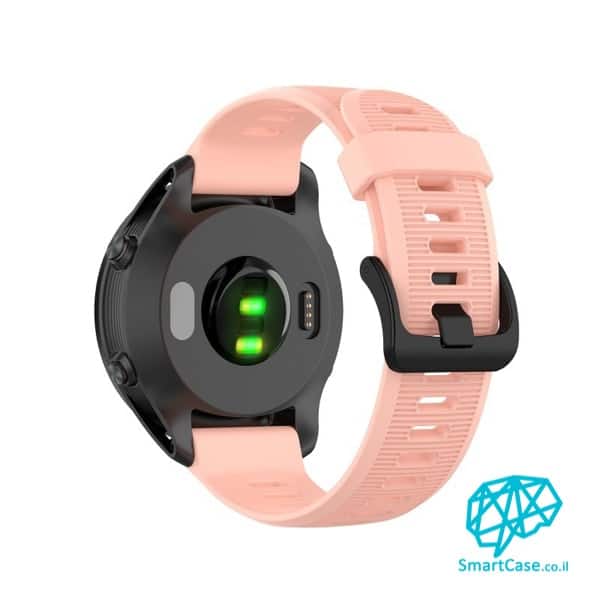 רצועת סיליקון 22 מ"מ בצבע Light pink עם אבזם לשעוני גרמין פניקס Fenix 5 6 6 Pro