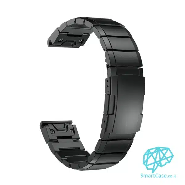 רצועת Titanium alloy 22mm One Bead בצבע שחור לשעוני גרמין פניקס Fenix 5 6 7