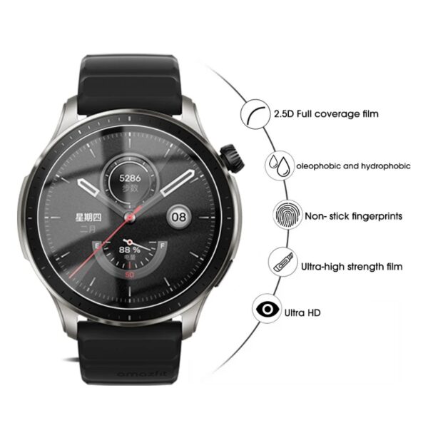 מגן מסך זכוכית לשעון מדגם Amazfit GTR 4
