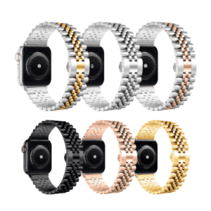 רצועת ברזל חוליות איכותית סגנון Five Beads לשעוני אפל ווטש