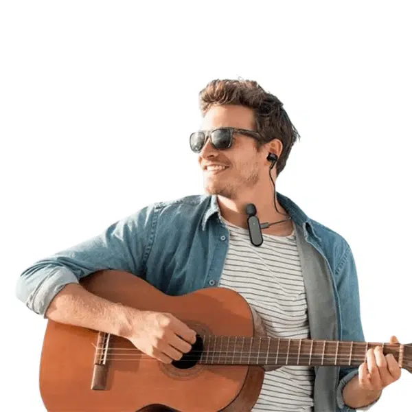 מיקרופון אלחוטי לאייפון דש או אנדרואיד עם קליפס לחולצה
