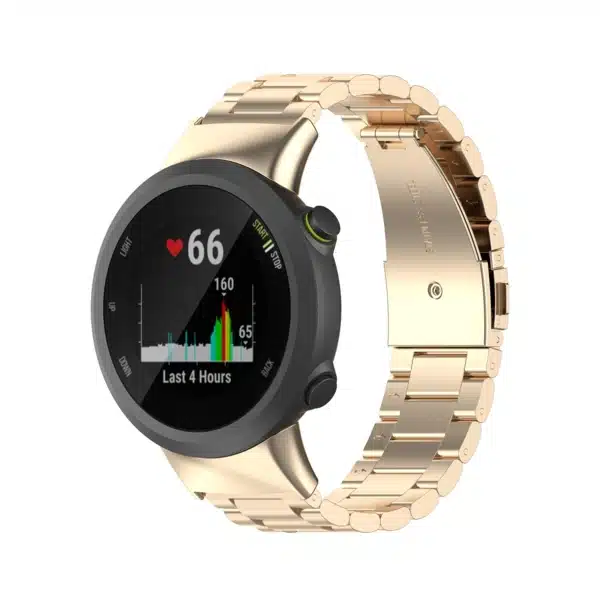 רצועת ברזל חוליות לשעוני Garmin Forerunner 45/45S בצבע Champagne gold