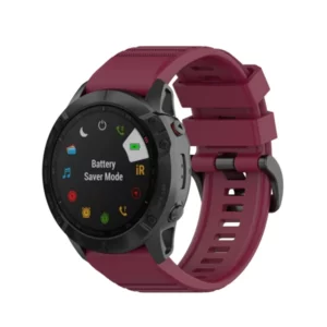 רצועת סיליקון לשעוני גרמין פניקס Garmin Fenix 5 6 7 Wine red 22mm