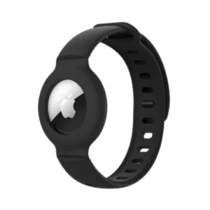 רצועת יד לילדים ומבוגרים ל-Apple AirTag עשוי סיליקון אייר טאג שחור