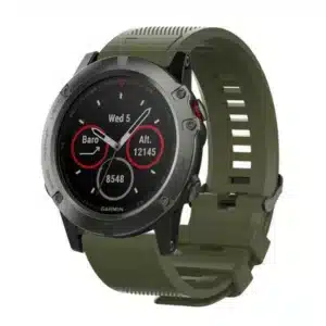 רצועת סיליקון איכותית QuickFit 22MM לשעוני גרמין #03 Dark Green