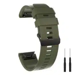 רצועת סיליקון איכותית QuickFit 22MM לשעוני גרמין #03 Dark Green