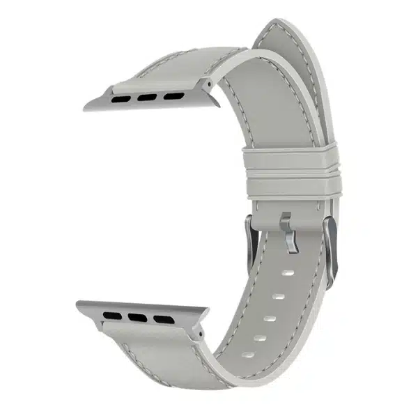 רצועת סיליקון אפל ווטש דמוי עור בצבע Starlight רצועת סיליקון אפל ווטש דמוי עור בצבע Starlight