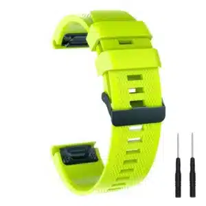 רצועת סיליקון איכותית QuickFit 22MM לשעוני גרמין #12 Grass Green