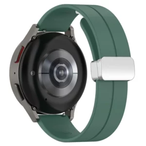 רצועת סיליקון Quick Release 20mm סוגר מגנטי כסוף צבע רצועה Dark green