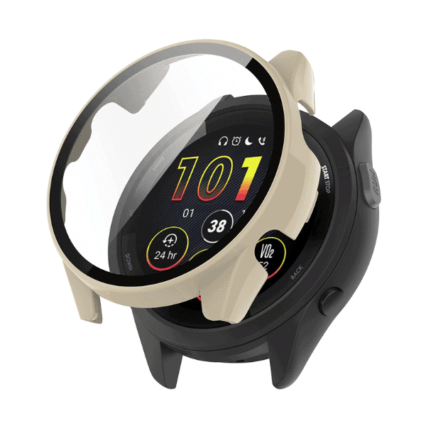 כיסוי היקפי מלא זכוכית Garmin forerunner 165 Ivory white