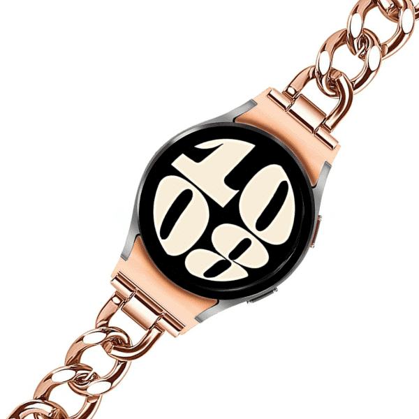 רצועה לשעון צמיד שרשרת OneClick גלקסי ווטש 4/5/6 זהב ורדים רצועה לשעון צמיד שרשרת OneClick גלקסי ווטש 4/5/6 זהב ורדים