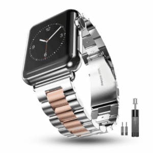 רצועה לשעון אפל ברזל חוליות 38/40/41mm בצבע Silver Rose Gold