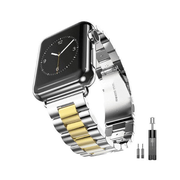 רצועה לשעון אפל ברזל חוליות 38/40/41mm בצבע Silver Gold