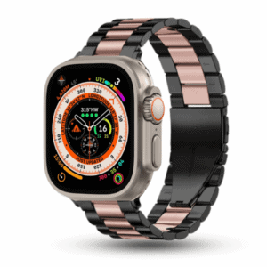 רצועה לאפל ווטש 42/44/45/49mm ברזל חוליות Black Pink