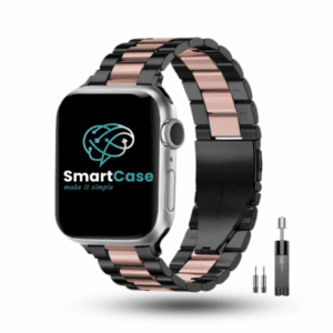 רצועה לשעון אפל ברזל חוליות 38/40/41mm בצבע Black Pink