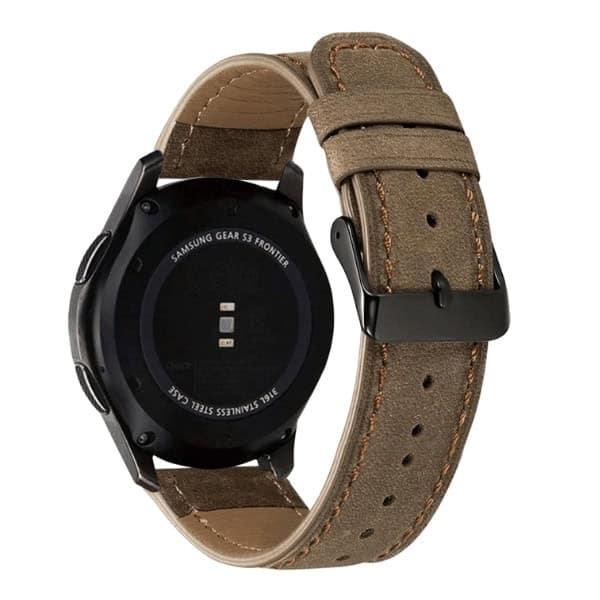 רצועת עור סגנון קלאסיק חום חאקי אבזם שחור רצועת עור סגנון קלאסיק חום חאקי אבזם שחור