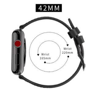 רצועת עור עם נקודות ואבזם שחור לשעון אפל ירוק