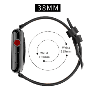 רצועת עור עם נקודות ואבזם שחור לשעון אפל