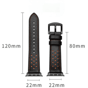 רצועת עור עם נקודות ואבזם שחור לשעון אפל ירוק