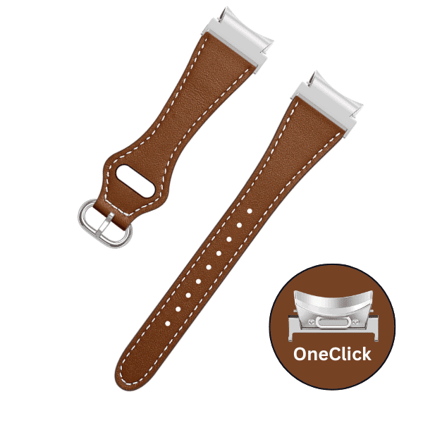 רצועה לשעון גלקסי ווטש 4/5/6 עור צרה OneClick חום רצועה לשעון גלקסי ווטש 4/5/6 עור צרה OneClick חום