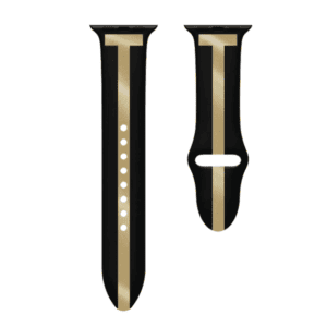 רצועה לאפל ווטש 38/40/41mm סיליקון סגירה פנימית הדפס T שחור זהב