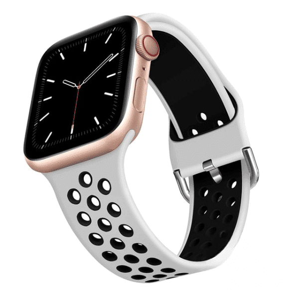 רצועת לאפל ווטש ספורט עם אבזם לבן ונקודות שחורות