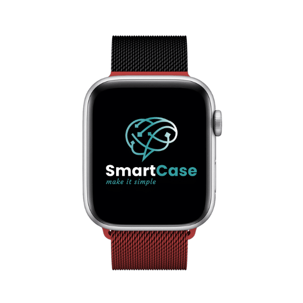 רצועה לאפל ווטש 44/45/46/49mm ברזל מגנט שחור אדום רצועה לאפל ווטש 44/45/46/49mm ברזל מגנט שחור אדום