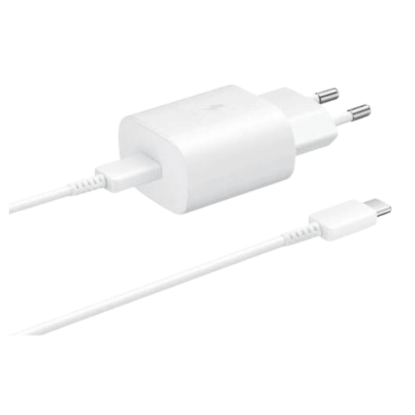 מארז מטען מקורי מהיר 25W+כבל יציאה USB-C של סמסונג לבן