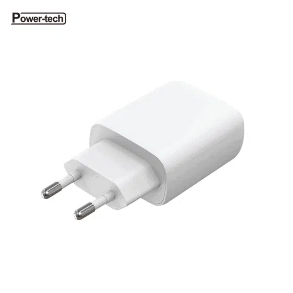 ⁦מטען קיר 20W עם כניסות USB-Type C + USB-A מבית Power-Tech שנה אחריות⁩ – תמונה ⁦2⁩
