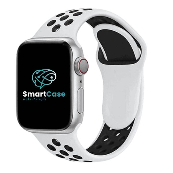 רצועת אפל ווטש ספורט בצבע לבן שחור רצועת אפל ווטש ספורט בצבע לבן שחור