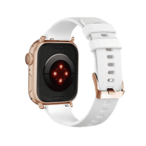 רצועת סיליקון לאפל ווטש 38/40/41mm לבן עם אבזם Rose Gold