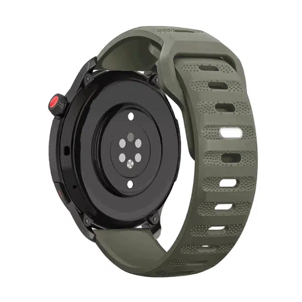 רצועת סיליקון Army Green סגירה פנימית Quick Release 20mm טקסטורת נקודות