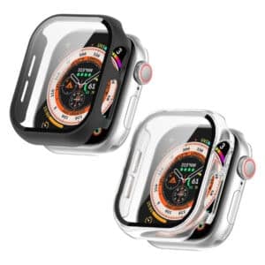 סט 2 כיסוים לשעון אפל ווטש 42mm בצבע שקוף ושחור