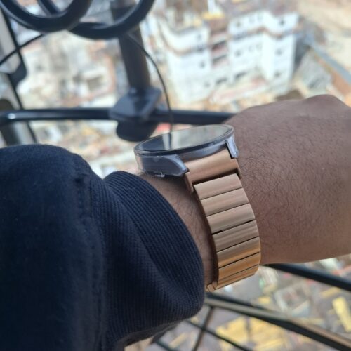 Click to view full screen רצועת ברזל פרימיום One Bead לשעוני גלקסי ווטש 4/5/6/7 זהב ורדים photo review