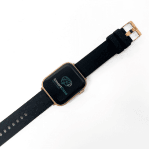 רצועת סיליקון Slim לאפל ווטש 40/41/42mm שחור עם אבזם Rose Gold