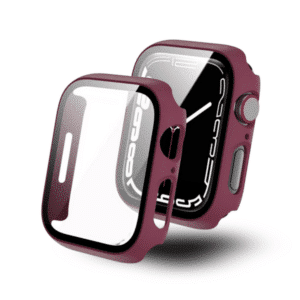 כיסוי זכוכית היקפי מלא 45mm לאפל ווטש Wine Red