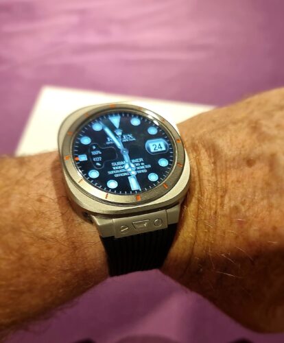 רצועה לשעון סמסונג גלקסי ווטש אולטרה סיליקון SPACE שחור אבזם כסוף photo review