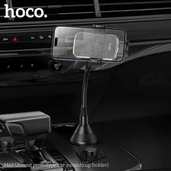 ⁦מעמד לרכב למתקן הכוסות ברכב מסתובב 360 מעלות HOCO H63⁩ – תמונה ⁦2⁩
