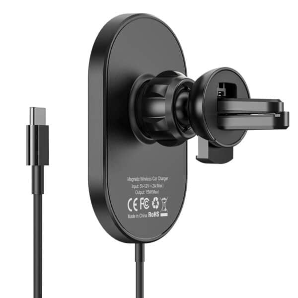 ⁦מעמד לרכב טעינת MagSafe אלחוטית מתחבר למזגן HOCO CA90⁩ – תמונה ⁦5⁩