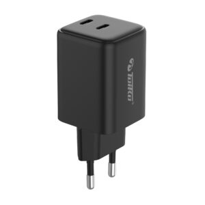 ראש מטען מהיר בעל 2 חיבורי Type-C בהספק 45 וואט מבית Toiko שנתיים אחריות