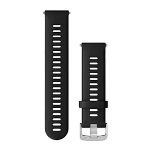 רצועת סיליקון מקורית Quick Release 22mm מבית Garmin יבואן רשמי Black with Silver Hardware