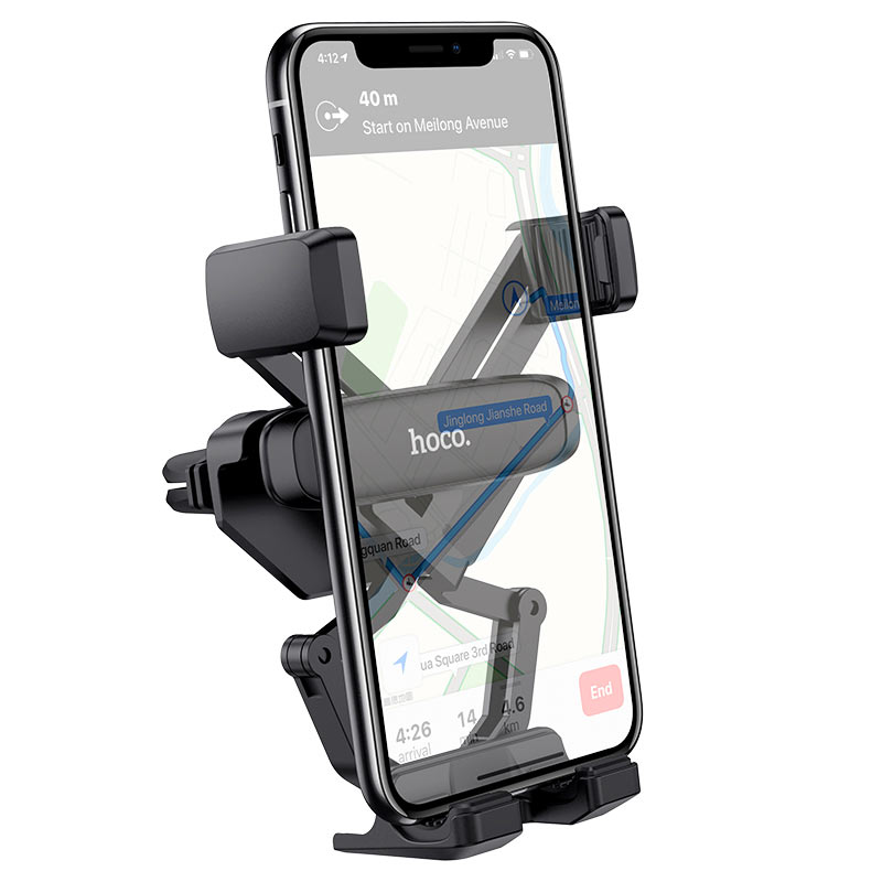 hoco-ca51a-tour-gravity-linkage-car-holder-phone-black